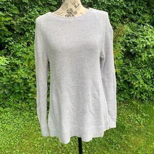 LOFT Thick and soft gray sweater with detail on back